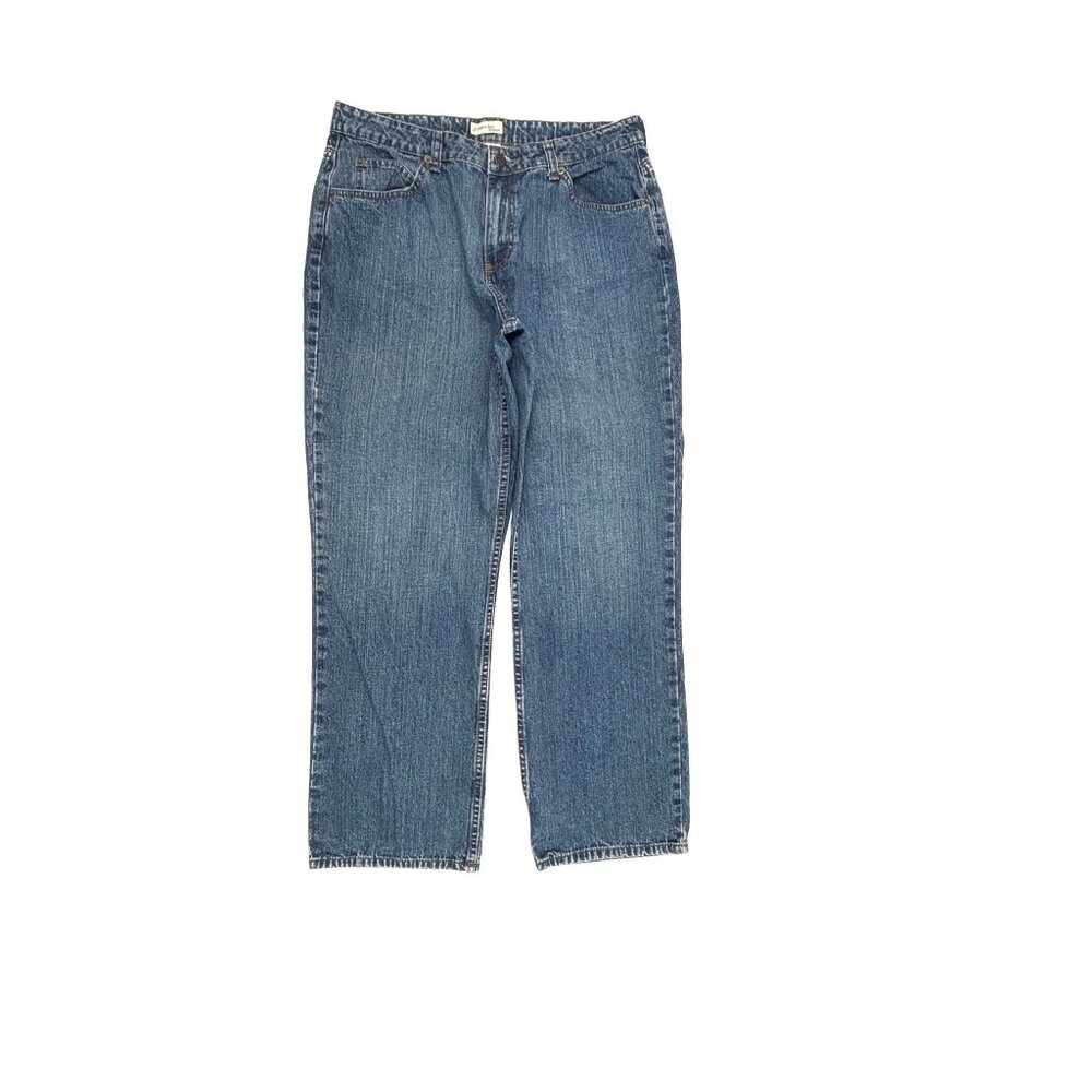 St. John's Bay Straight Leg Women's size 14P Dark Wash Blue Denim jeans